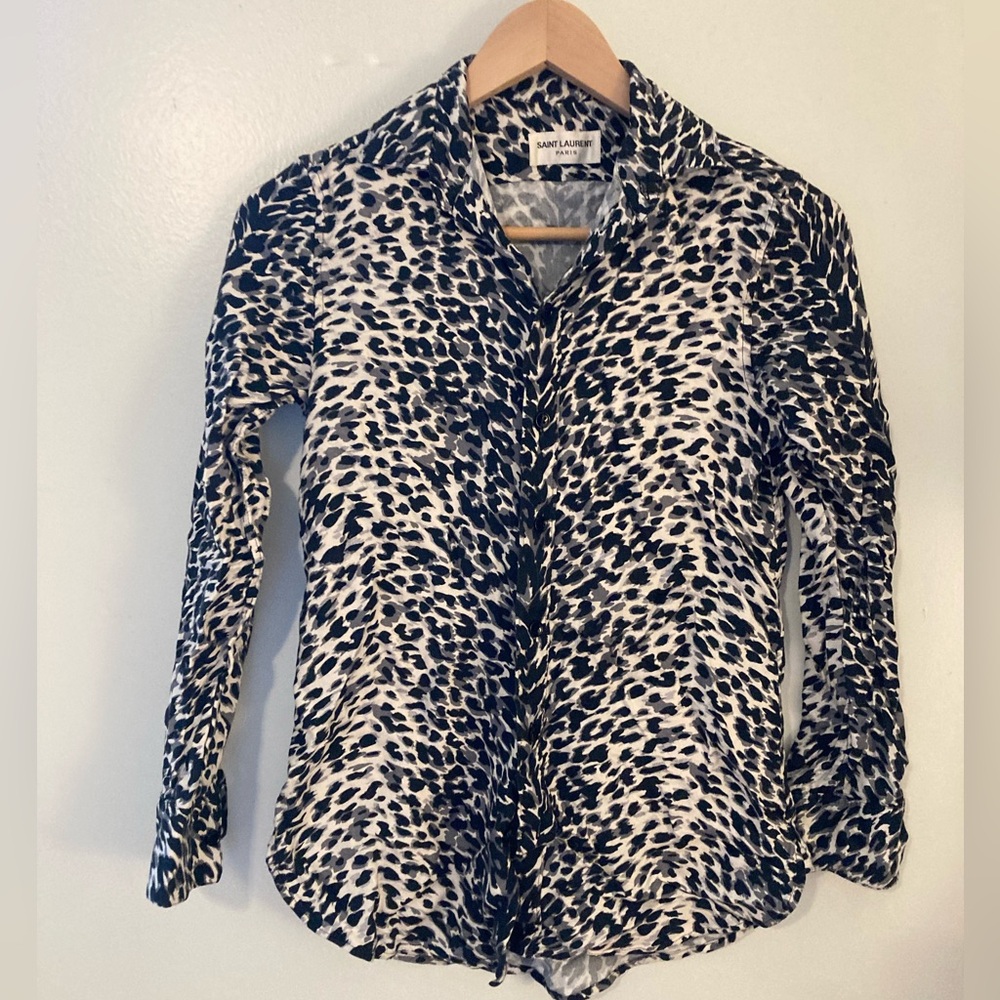 Saint Laurent animal print blouse
